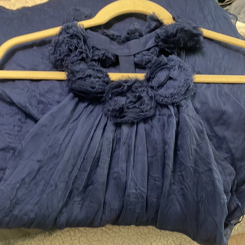 JAY GODFREY size 4, Elegant Blue Kids Dress 100% silk